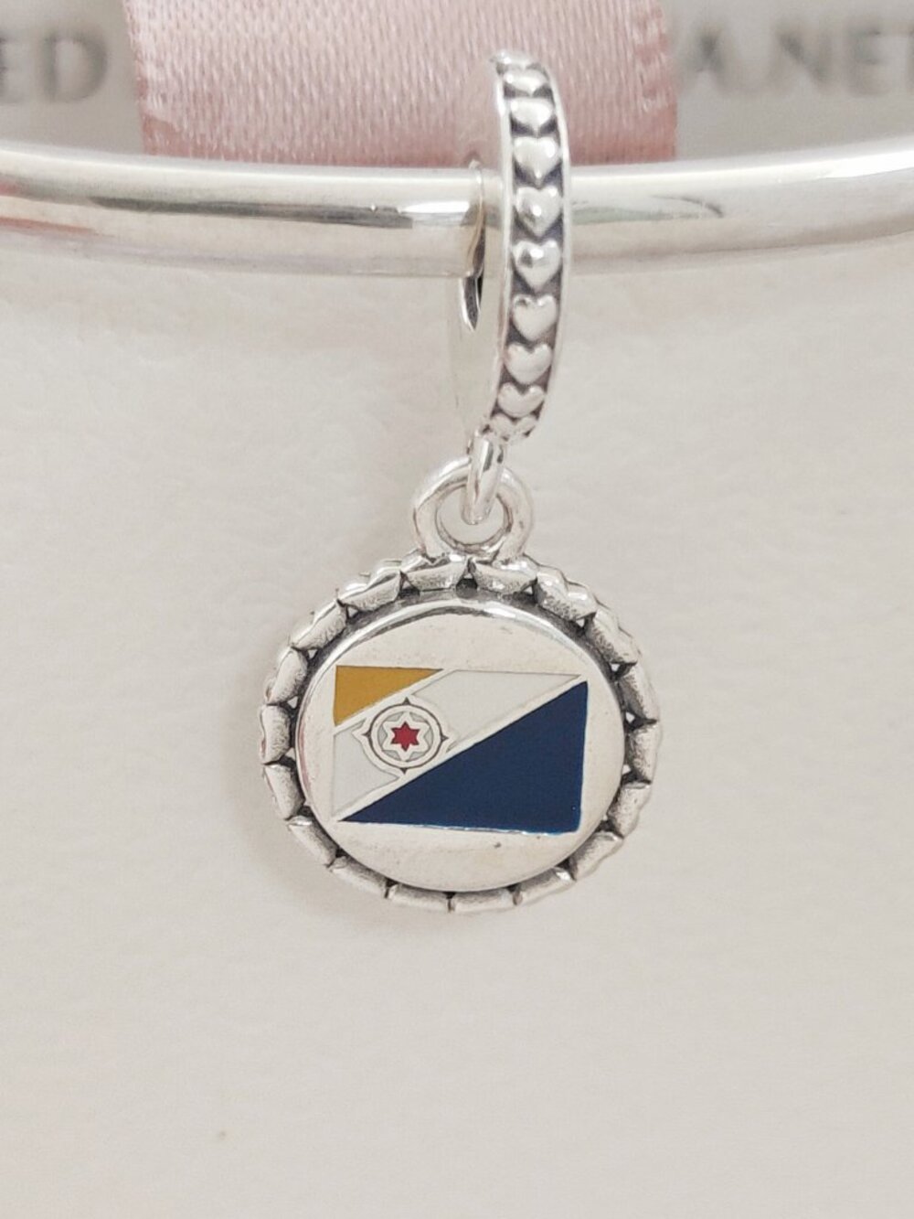 Pandora Bonaire Flag Exclusive Dangle Charm Travel Destination S925 ALE with box